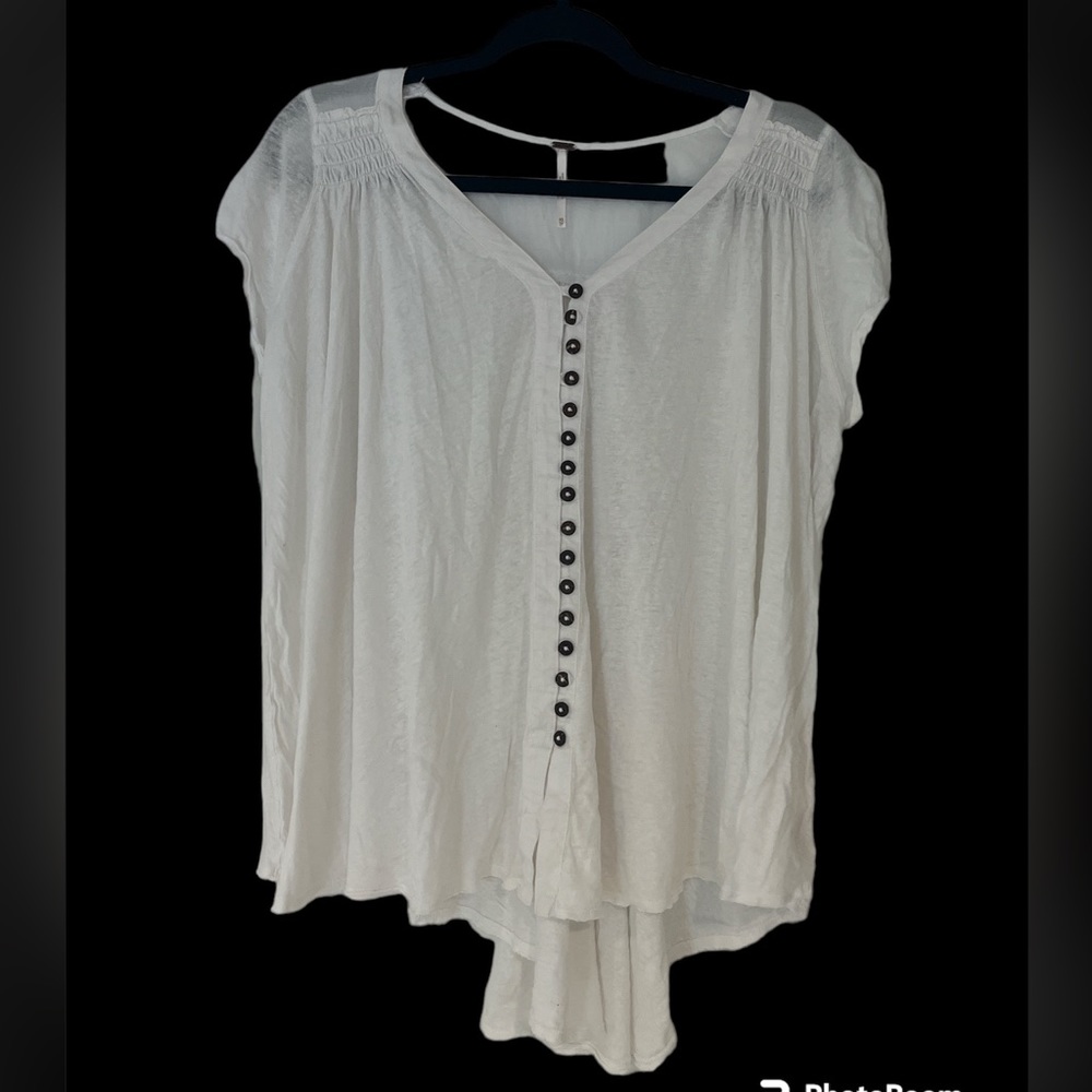 Free people - white super flowy shirt